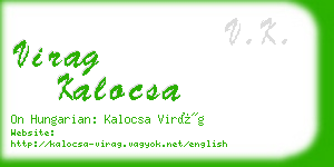 virag kalocsa business card